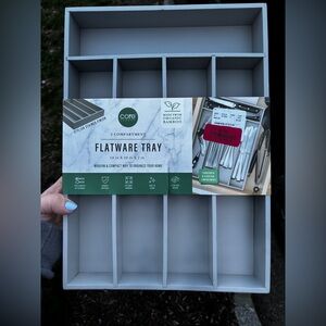 Core Kitchen Gray Flatware Tray
